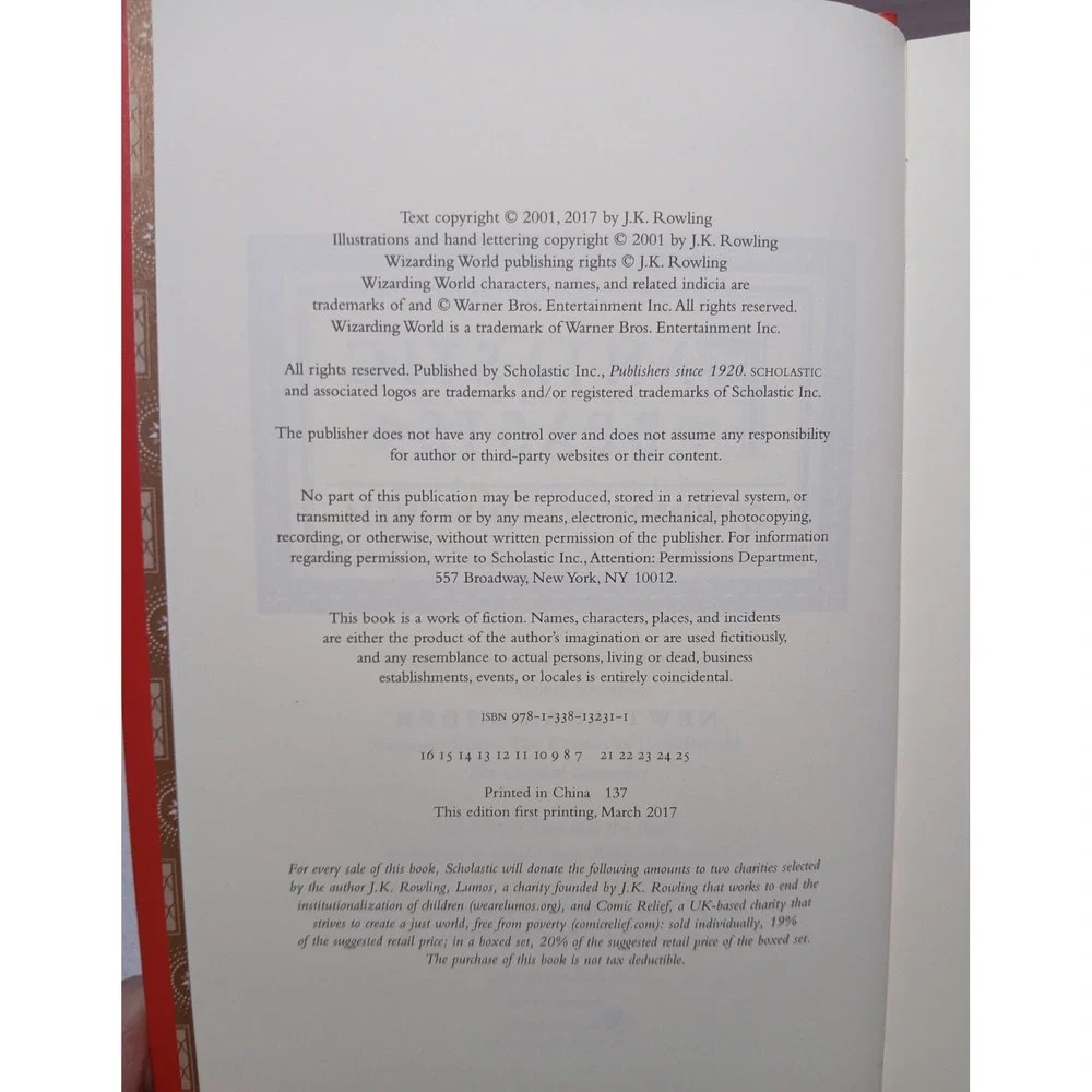 JK Rowling Hogwarts Library Hardcover Box Set with a Harry Potter Tie‎ 2017 #B49